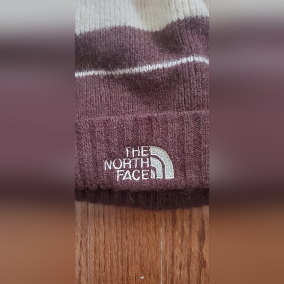 North Face Women/Kids Wool Blend Fleece Lined Beanie Cap Hat Pink Brown … - Picture 3 of 6